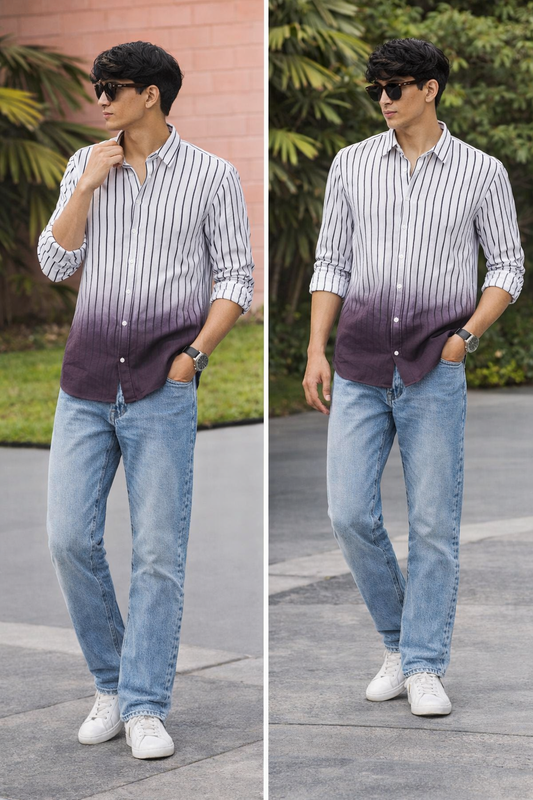 casual men outfit shirt jeans combo India