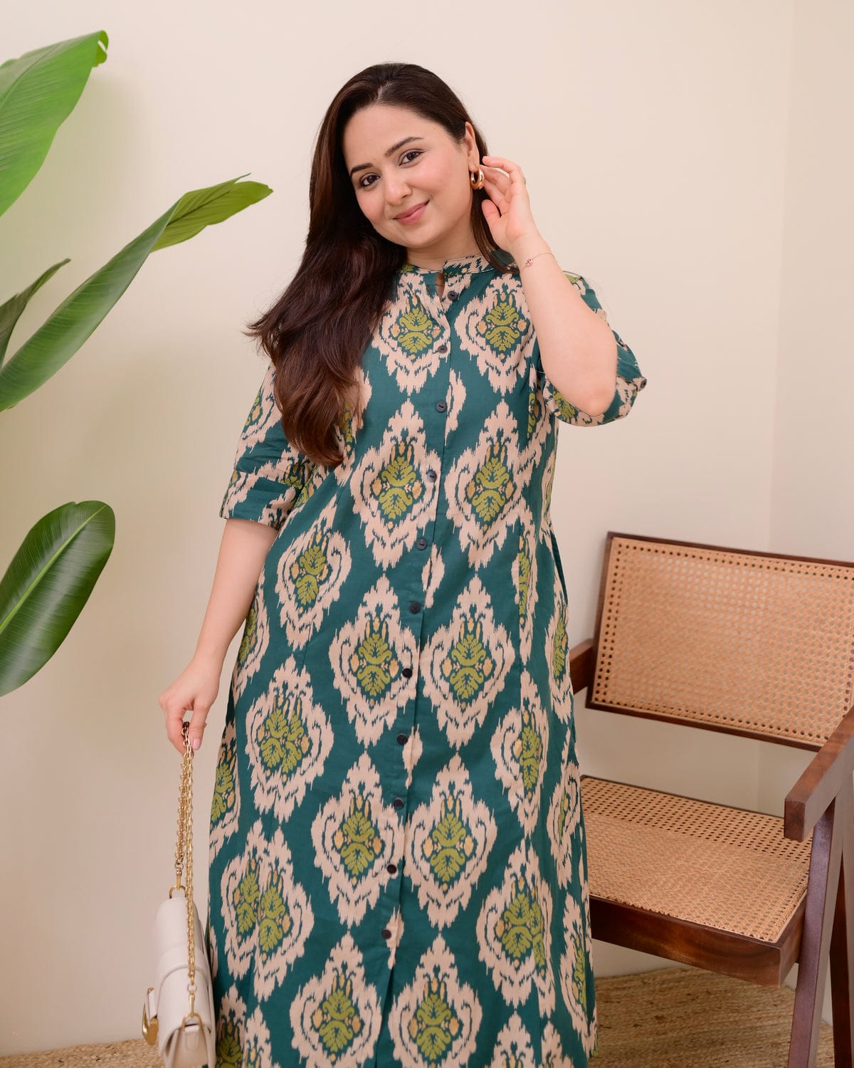 ✨ Teal Green Ethnic Printed Co-Ord Kurta Set for Women 💖
