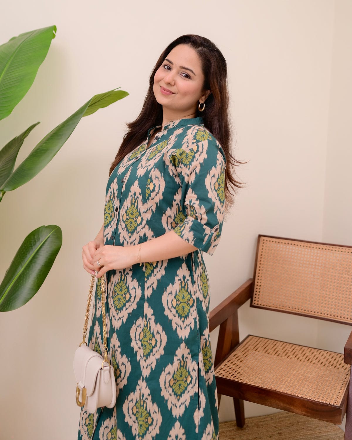 ✨ Teal Green Ethnic Printed Co-Ord Kurta Set for Women 💖