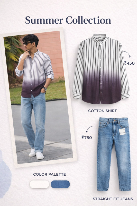 men striped shirt and jeans combo summer outfit