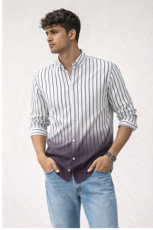“men cotton striped shirt”